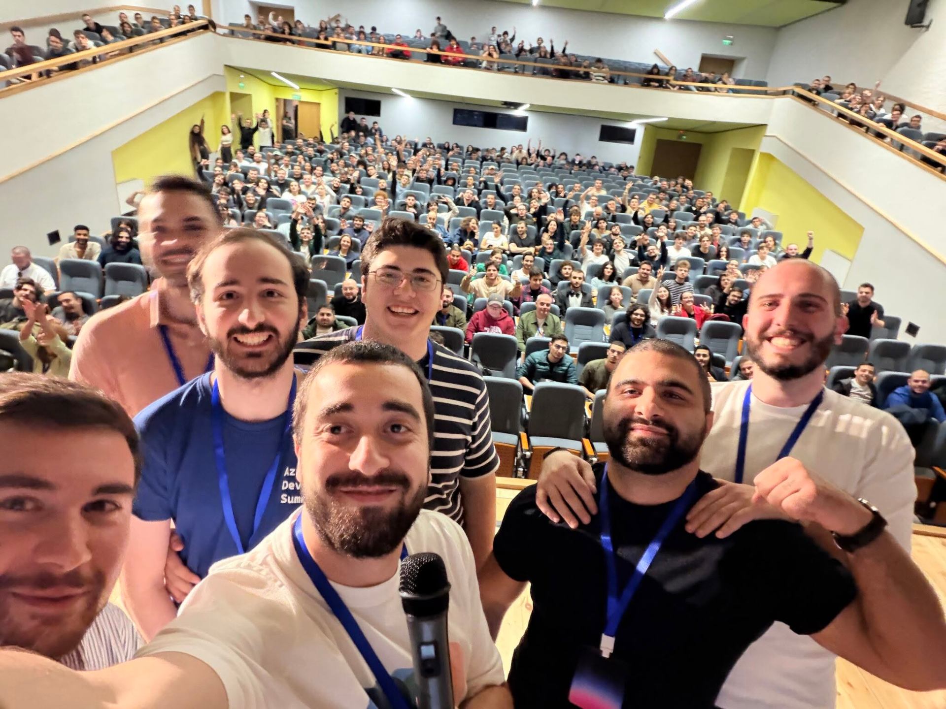 Auditorium selfie with HACKTOBERFEST Georgia 2025 participants and organizers